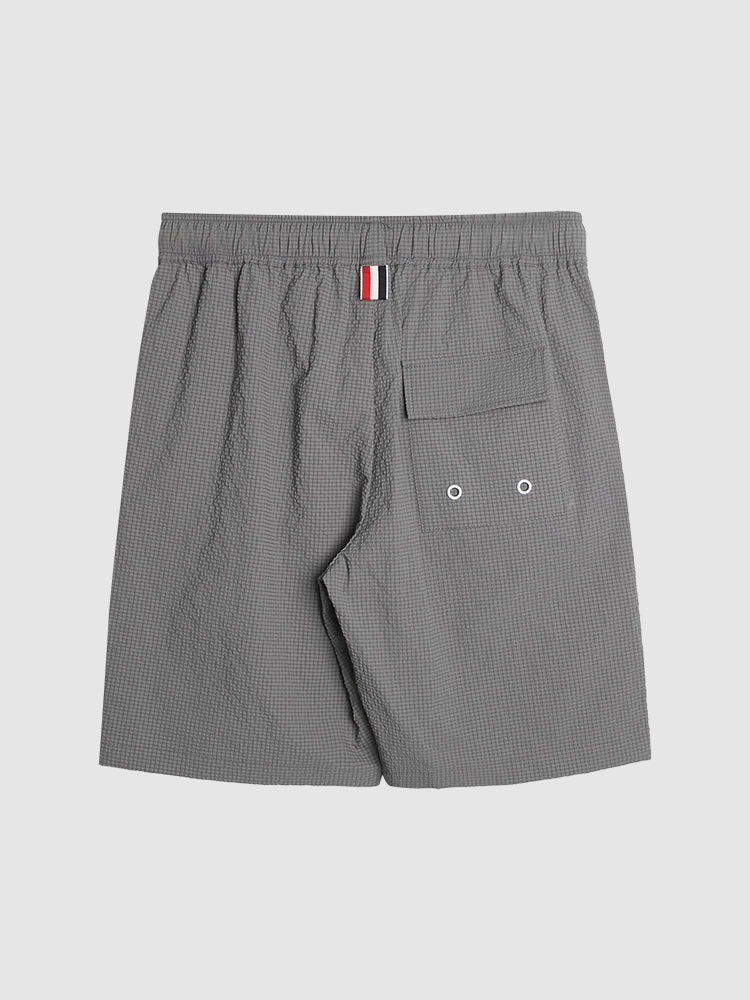 Thom Browne Style Seersucker Shorts - Lightweight Textured Summer Shorts