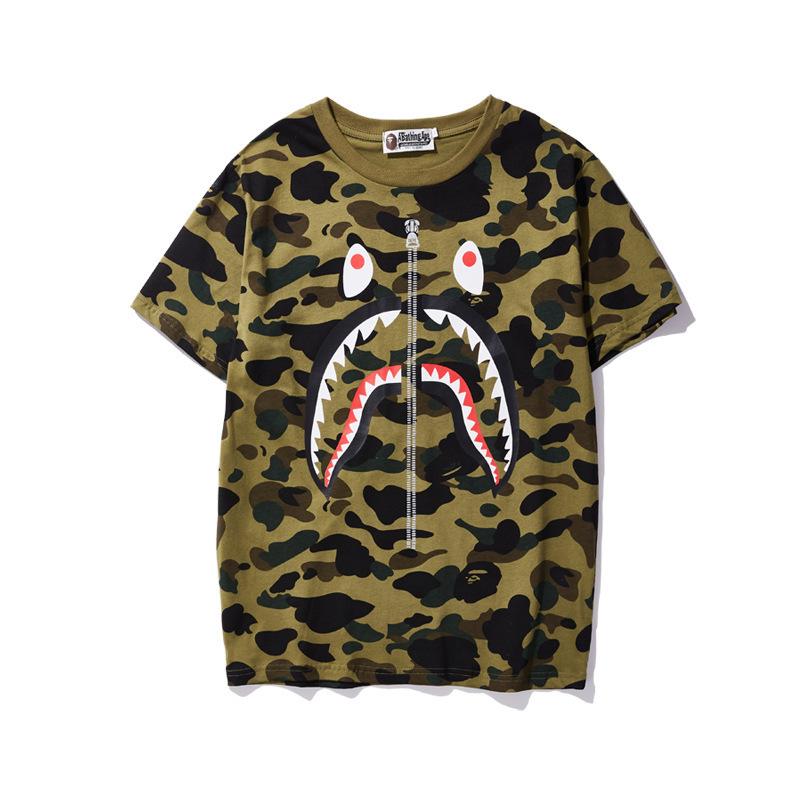 Bathing Ape T-Shirt Spring and Summer Short-Sleeved T-shirt Printed Men's and Women's Fashion All-Matching