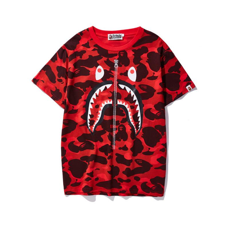 Bathing Ape T-Shirt Spring and Summer Short-Sleeved T-shirt Printed Men's and Women's Fashion All-Matching
