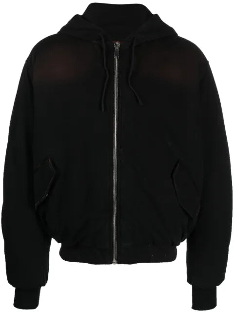 424 zip-up padded hooded jacket