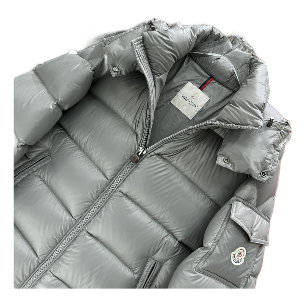 Moncler Maya Hooded Down Puffer Jacket – Gray