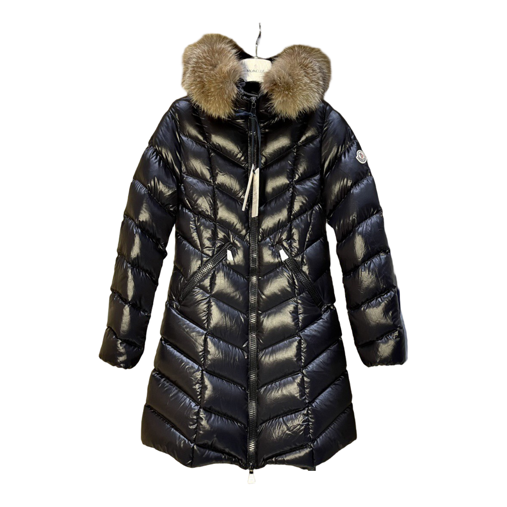 Moncler Fulmarus Chevron-Quilted Hooded Down Puffer Coat – Black