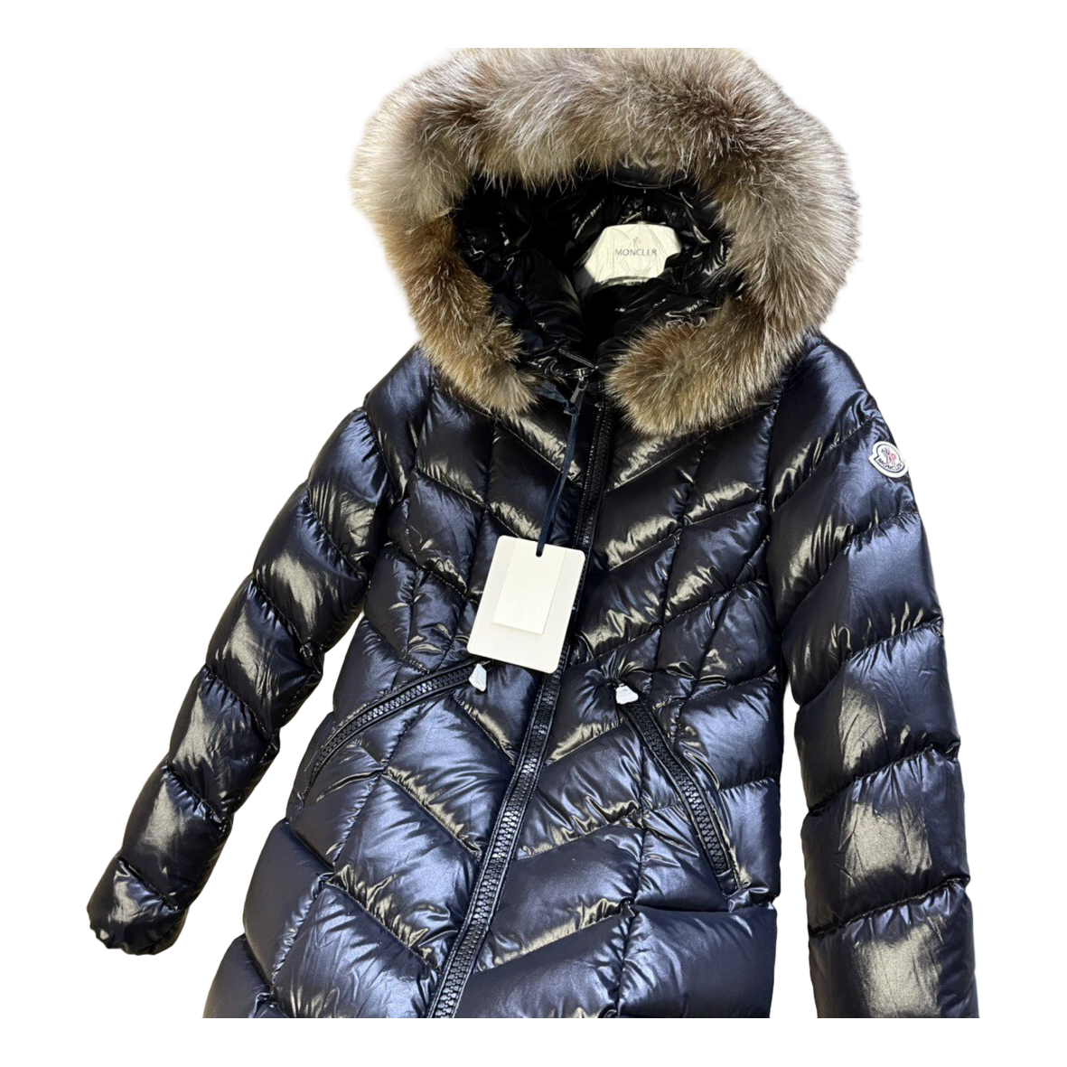 Moncler Fulmarus Chevron-Quilted Hooded Down Puffer Coat – Black