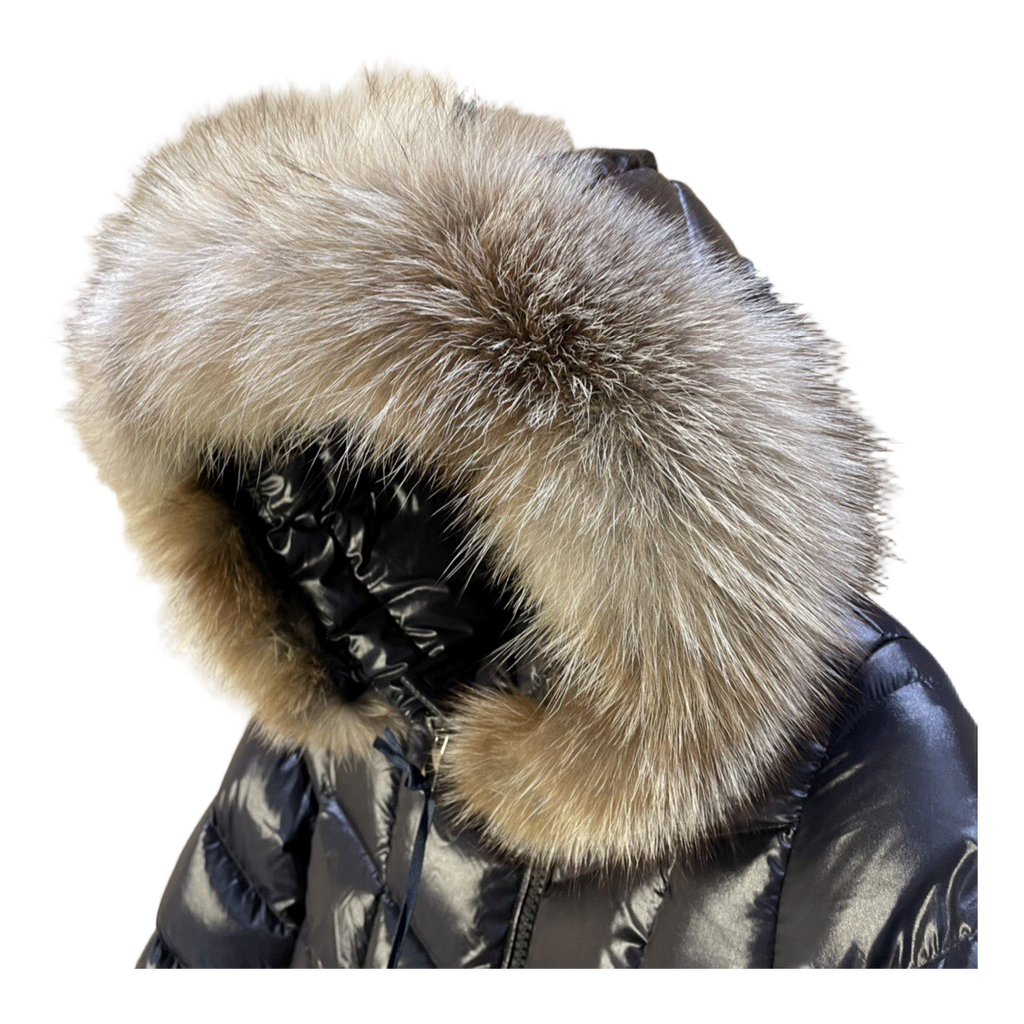 Moncler Fulmarus Chevron-Quilted Hooded Down Puffer Coat – Black