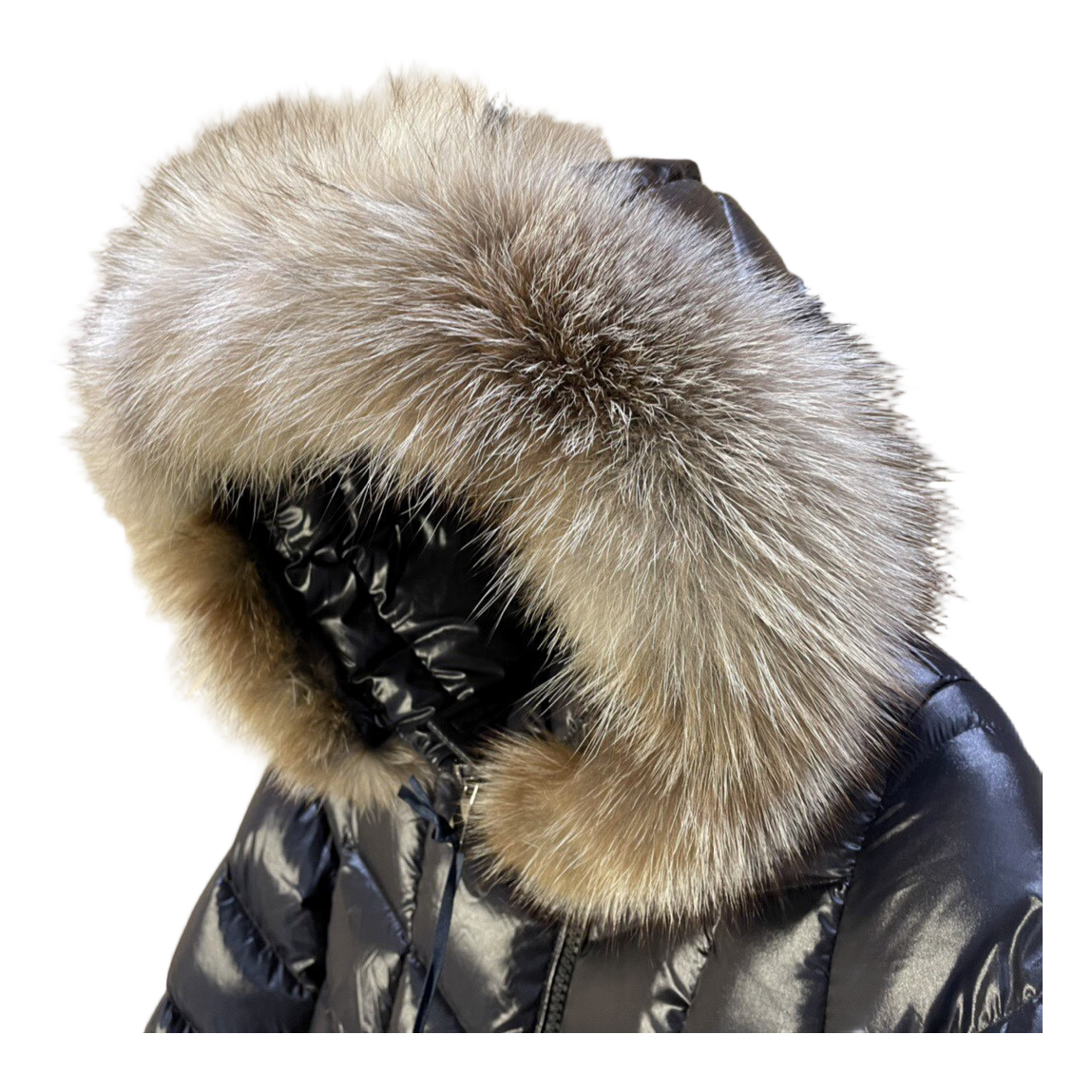 Moncler Fulmarus Chevron-Quilted Hooded Down Puffer Coat – Black