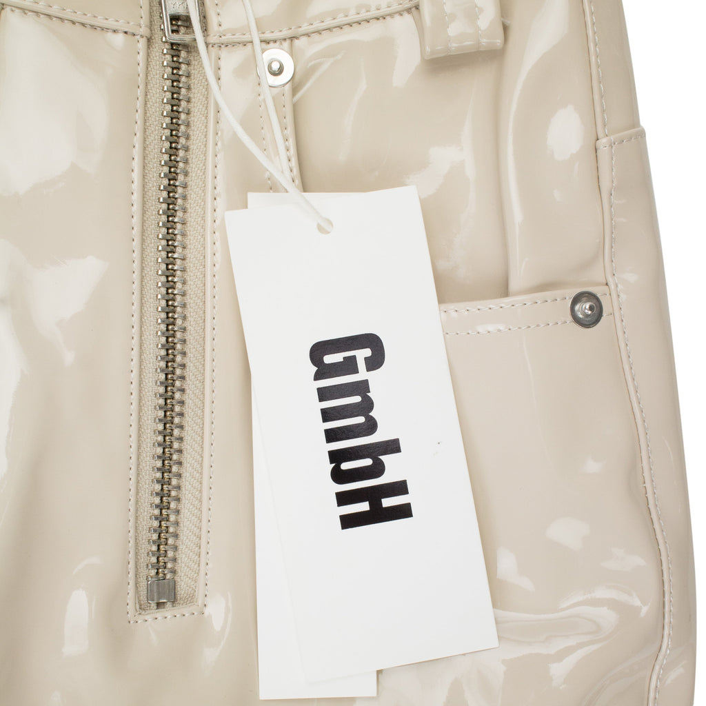 HIGH WAISTED VINYL BEIGE TROUSER