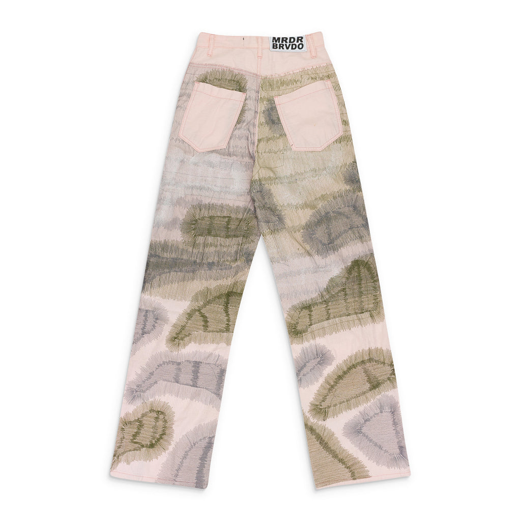 PINK DARNING POCKET PANTS
