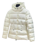 Moncler Fitted Hooded Short Down Puffer Jacket – Ivory