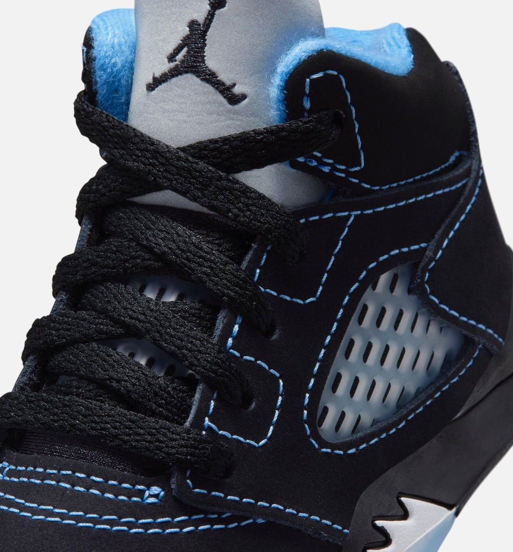 Air Jordan 5 Retro Black Carolina – Infant/Toddler Lifestyle Shoe in Black/University Blue/White