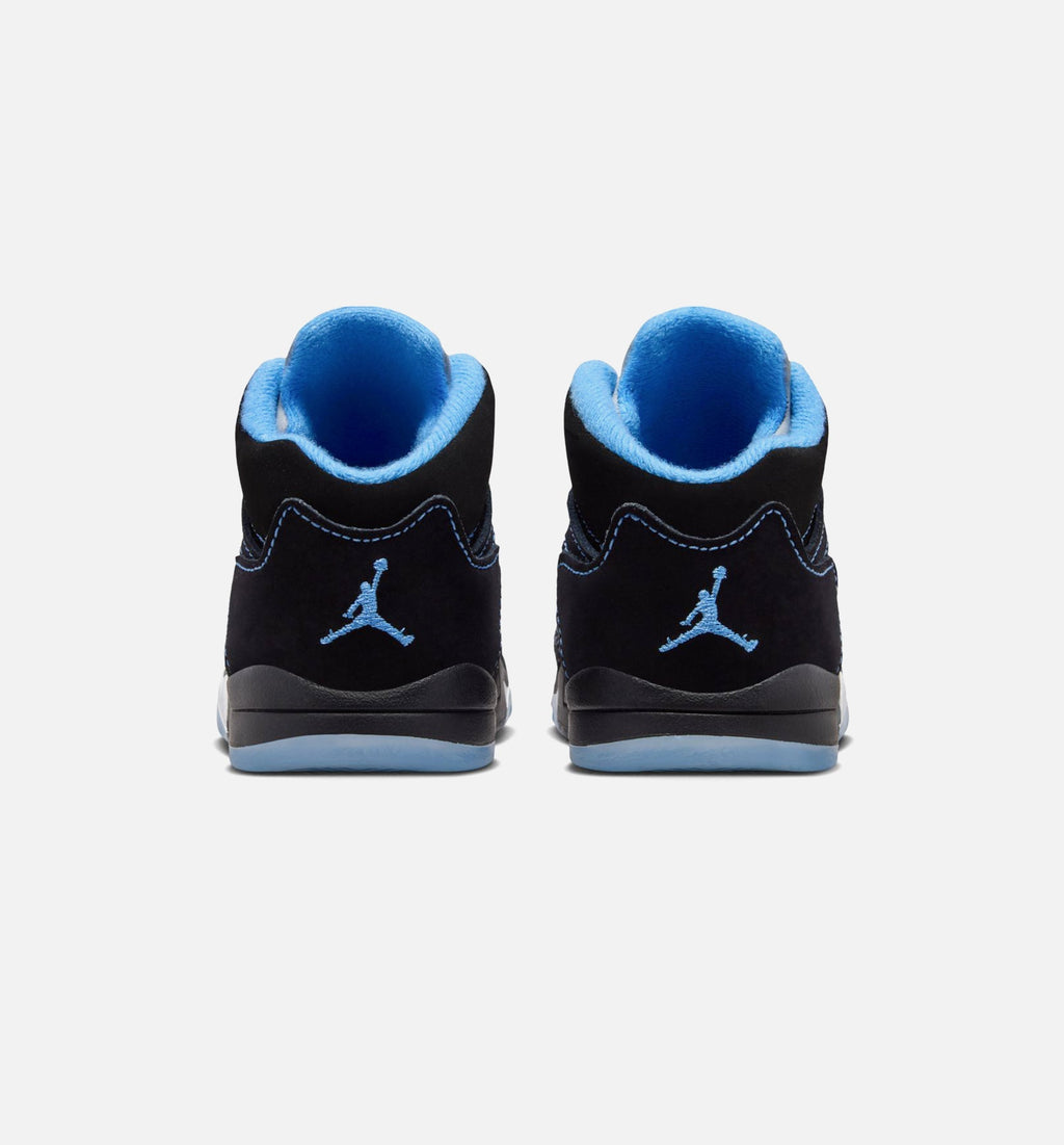 Air Jordan 5 Retro Black Carolina – Infant/Toddler Lifestyle Shoe in Black/University Blue/White