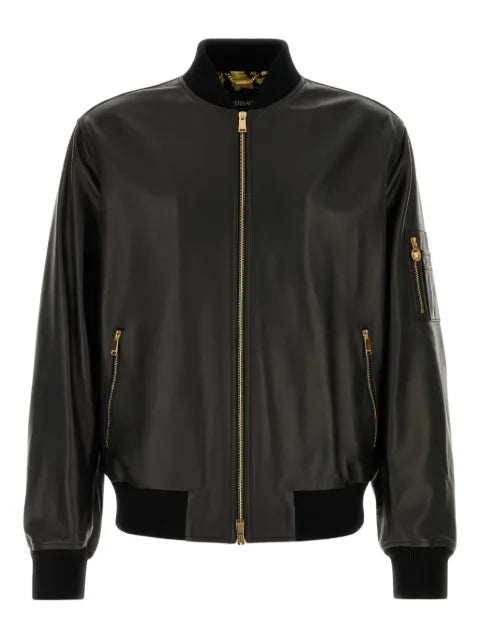Versace leather bomber jacket
