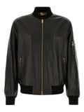 Versace leather bomber jacket