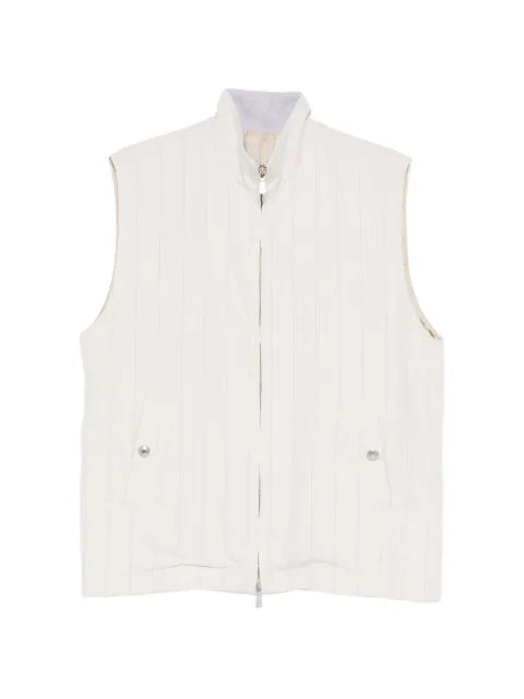 Eleventy pinstriped zip-up gilet