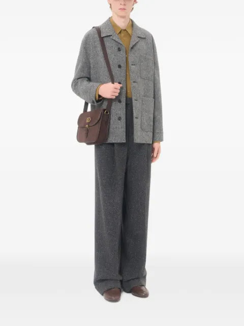 Valentino Garavani shirt jacket in boutonné wool with VGold