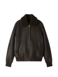 SANDRO shearling wing-collar jacket