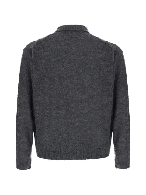 COOR argyle-patterned collared cardigan