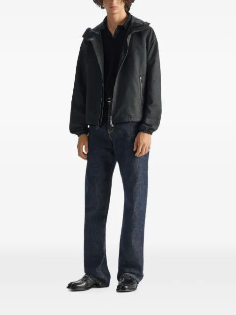 FENDI black FF Zucca jacquard nylon blouson