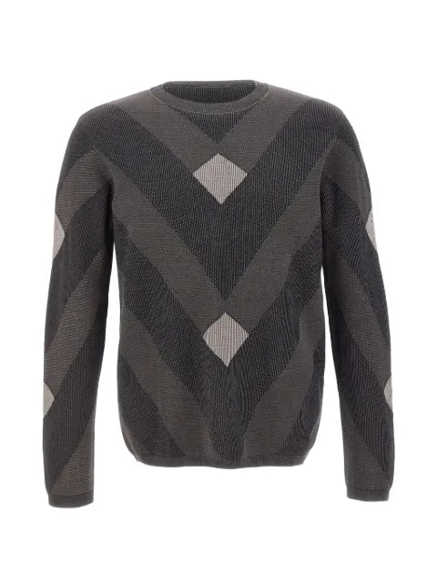 Emporio Armani argyle-pattern long-sleeve sweater