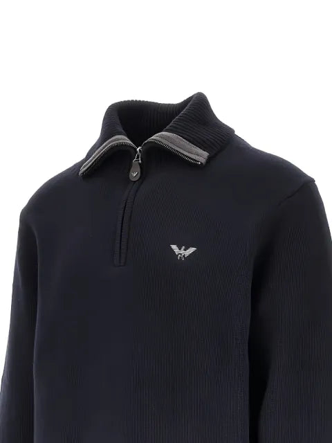 Emporio Armani Hong Kong Capsule Collection half-zip logo-embroidered sweater
