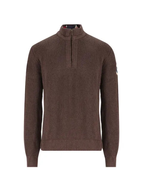 Napapijri ribbed-knit quarter-zip sweater