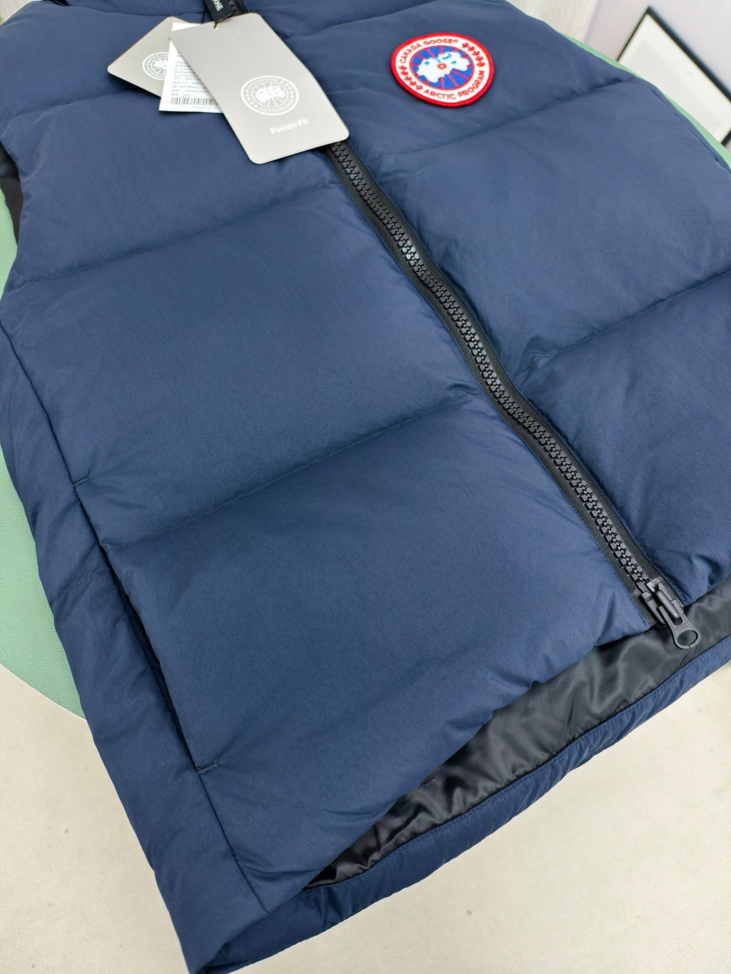 Canada Goose Arctic Program Navy Blue Down Vest with Reflective Detail