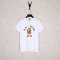 Bathing Ape T-Shirt Spring and Summer Ape Head Color Letter Print Short-Sleeve Loose Couple Casual T-shirt