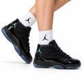 Air Jordan 11 Retro Black and Aqua Unisex Sneakers Style 13