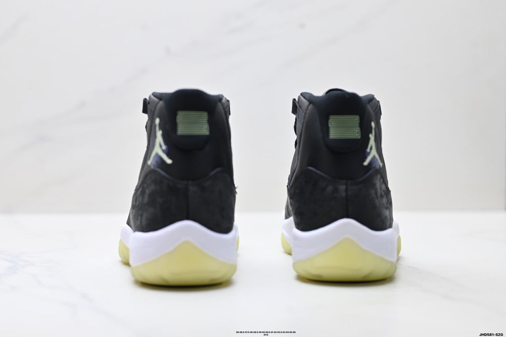 Air Jordan 11 Retro Black and Volt Unisex Sneakers Style 19