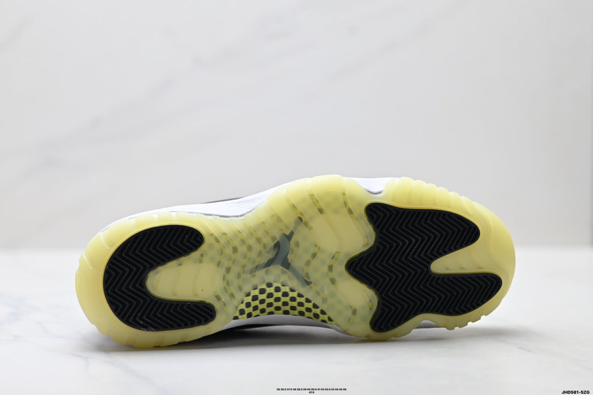 Air Jordan 11 Retro Black and Volt Unisex Sneakers Style 19