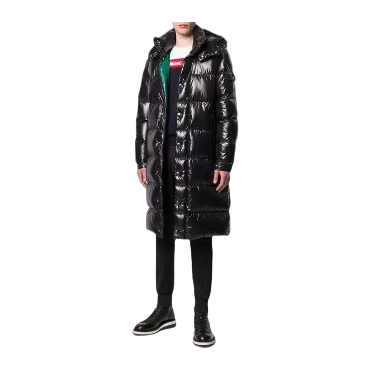 Moncler Hanoverian Glossy Hooded Long Down Puffer Coat