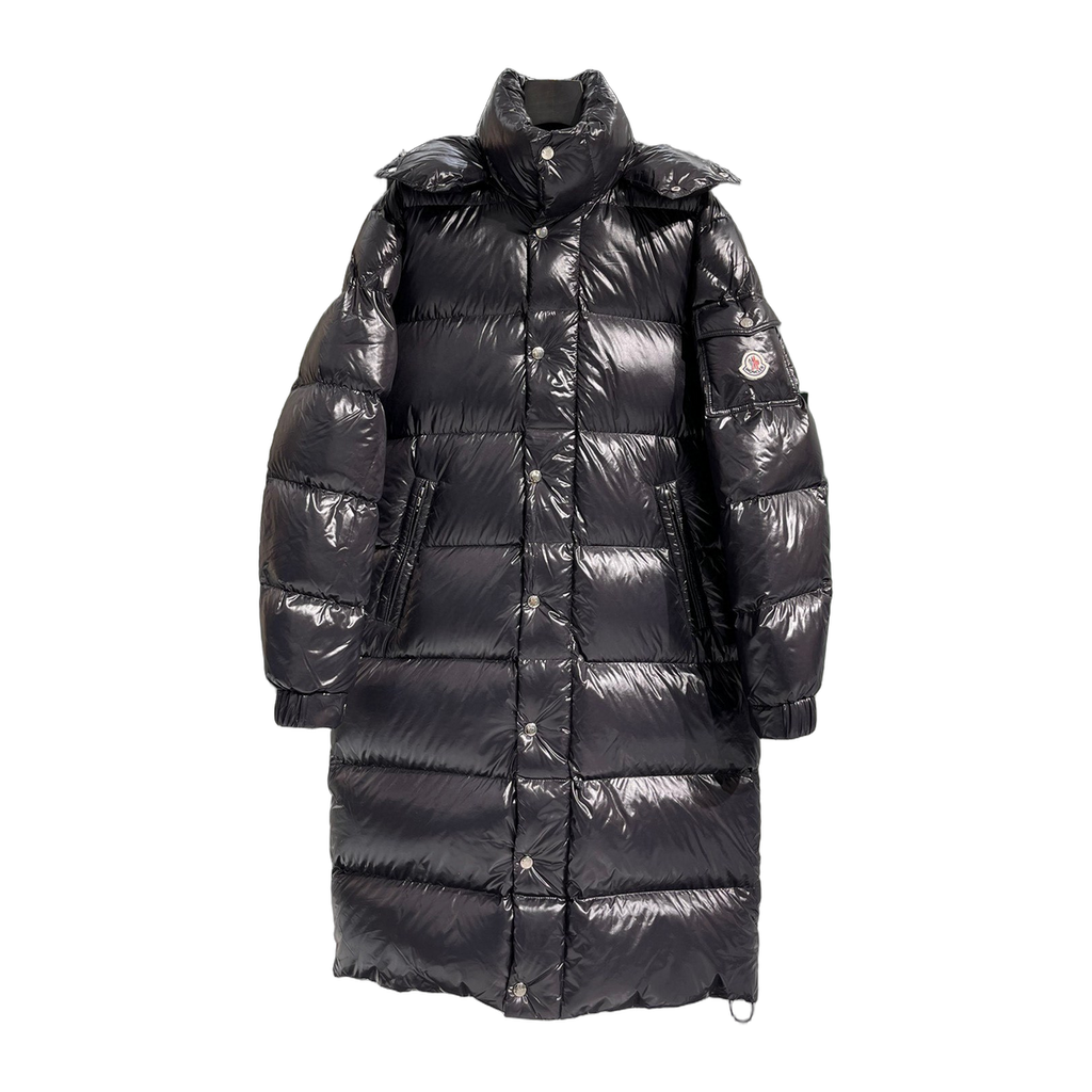 Moncler Hanoverian Glossy Hooded Long Down Puffer Coat