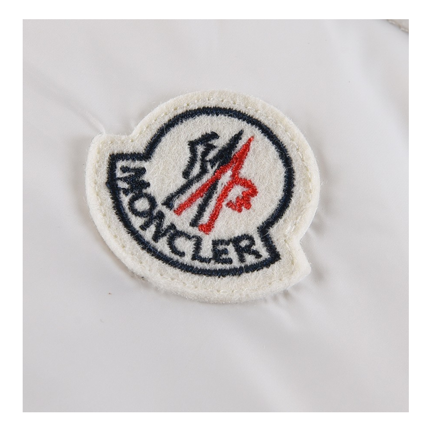 Moncler Tricolour Sleeve-Stripe Glossy Hooded Down Puffer Jacket
