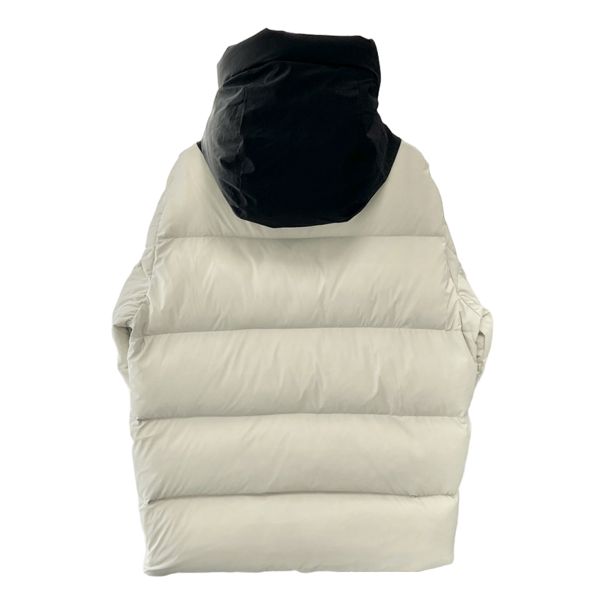 Moncler Contrast-Hood Colour-Block Down Puffer Jacket