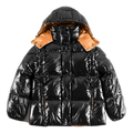 Moncler Copper-Lined Glossy Short Down Puffer Jacket – Black