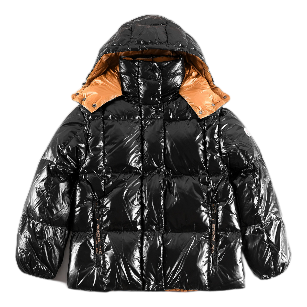 Moncler Copper-Lined Glossy Short Down Puffer Jacket – Black