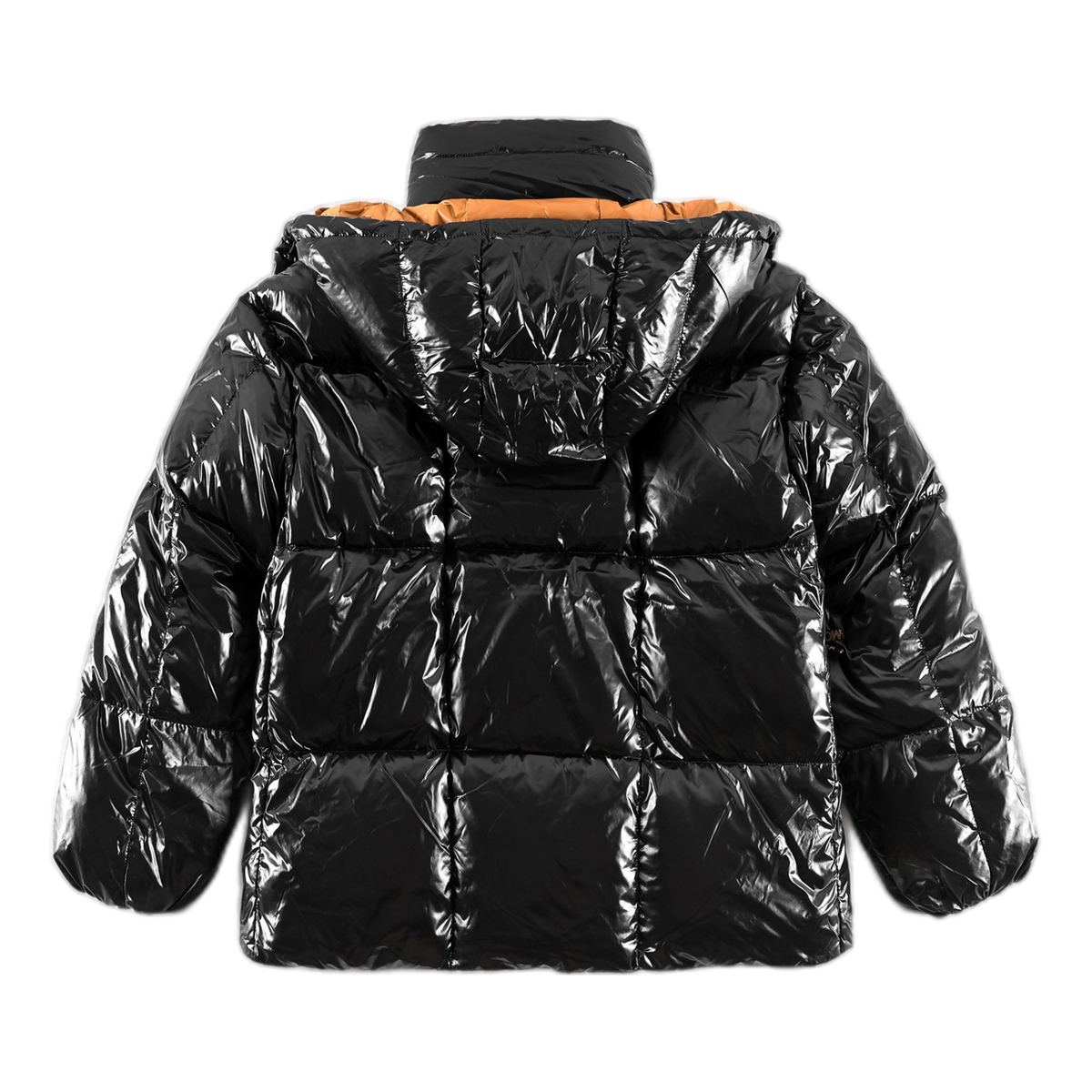 Moncler Copper-Lined Glossy Short Down Puffer Jacket – Black