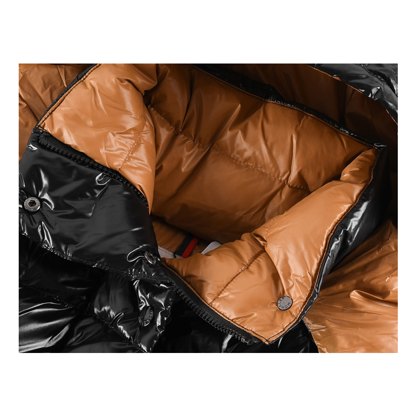 Moncler Copper-Lined Glossy Short Down Puffer Jacket – Black