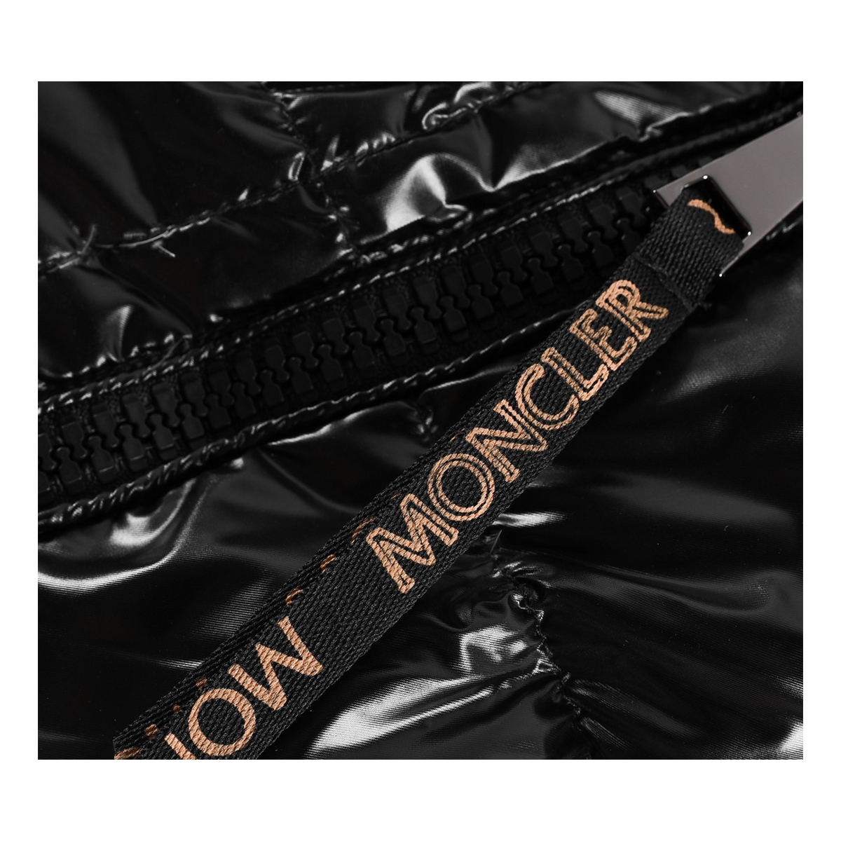 Moncler Copper-Lined Glossy Short Down Puffer Jacket – Black
