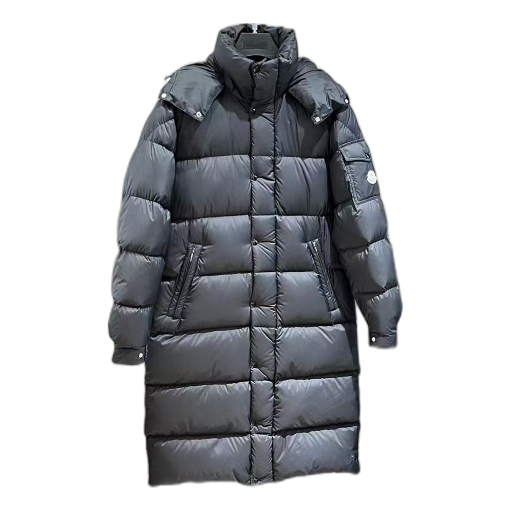 Moncler Hanoverian Hooded Long Down Puffer Coat – Black