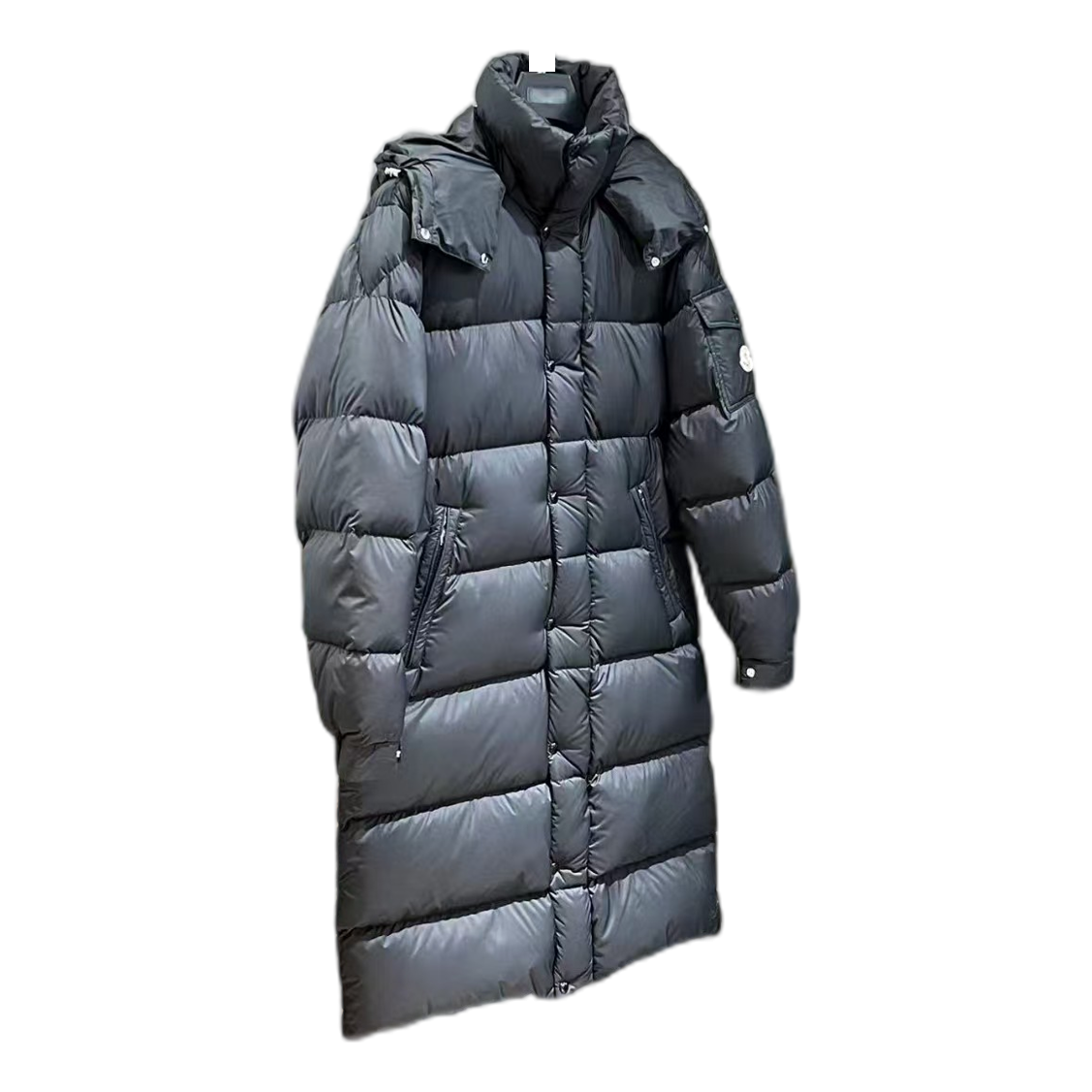 Moncler Hanoverian Hooded Long Down Puffer Coat – Black