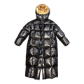 Moncler Gold-Lined Glossy Long Down Puffer Coat – Black