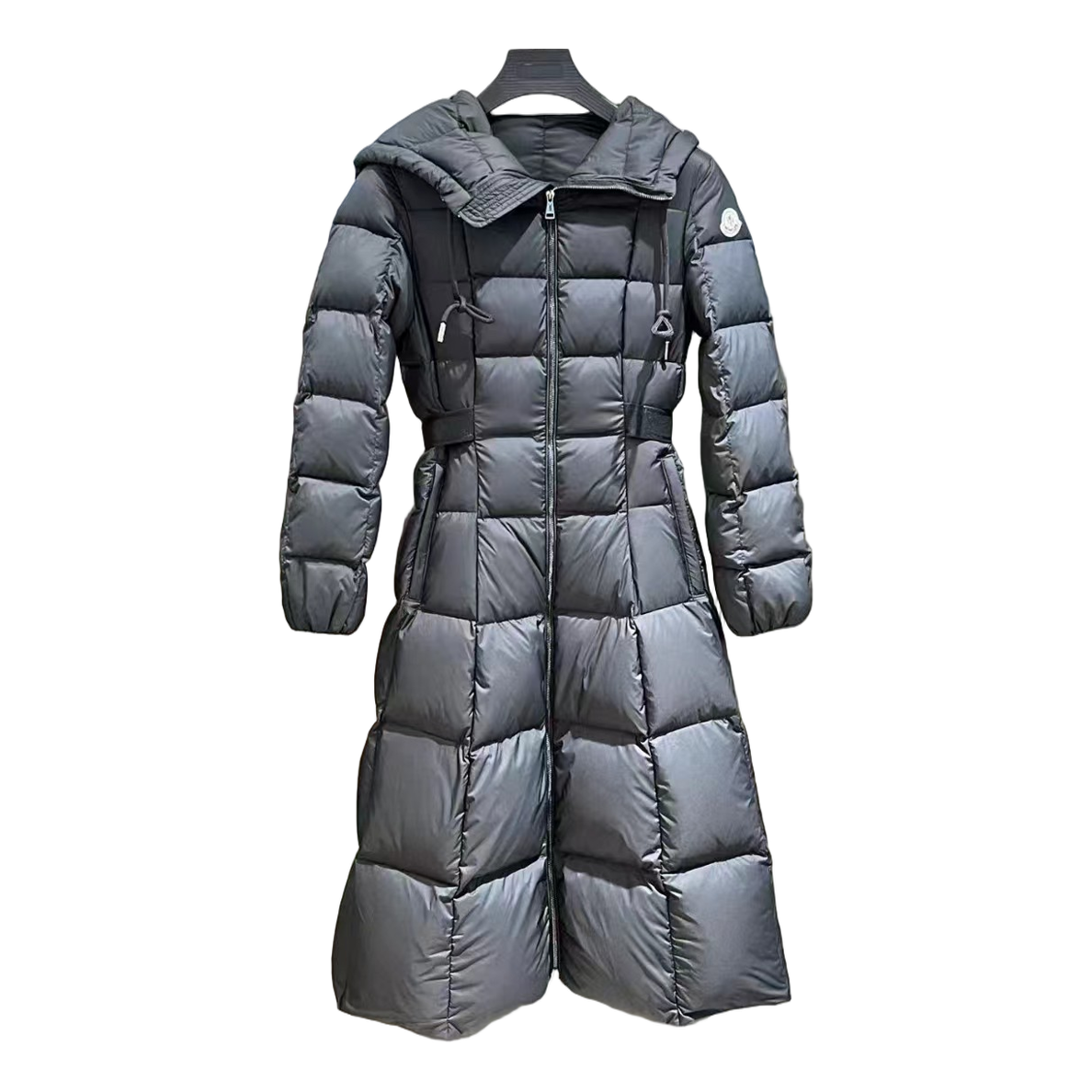Moncler Faucon Hooded Long Puffer Coat in Black