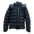 Moncler Vertical-Logo Snap-Front Down Puffer Jacket – Black