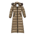 Moncler Hudson Fur-Trim Long Down Puffer Coat
