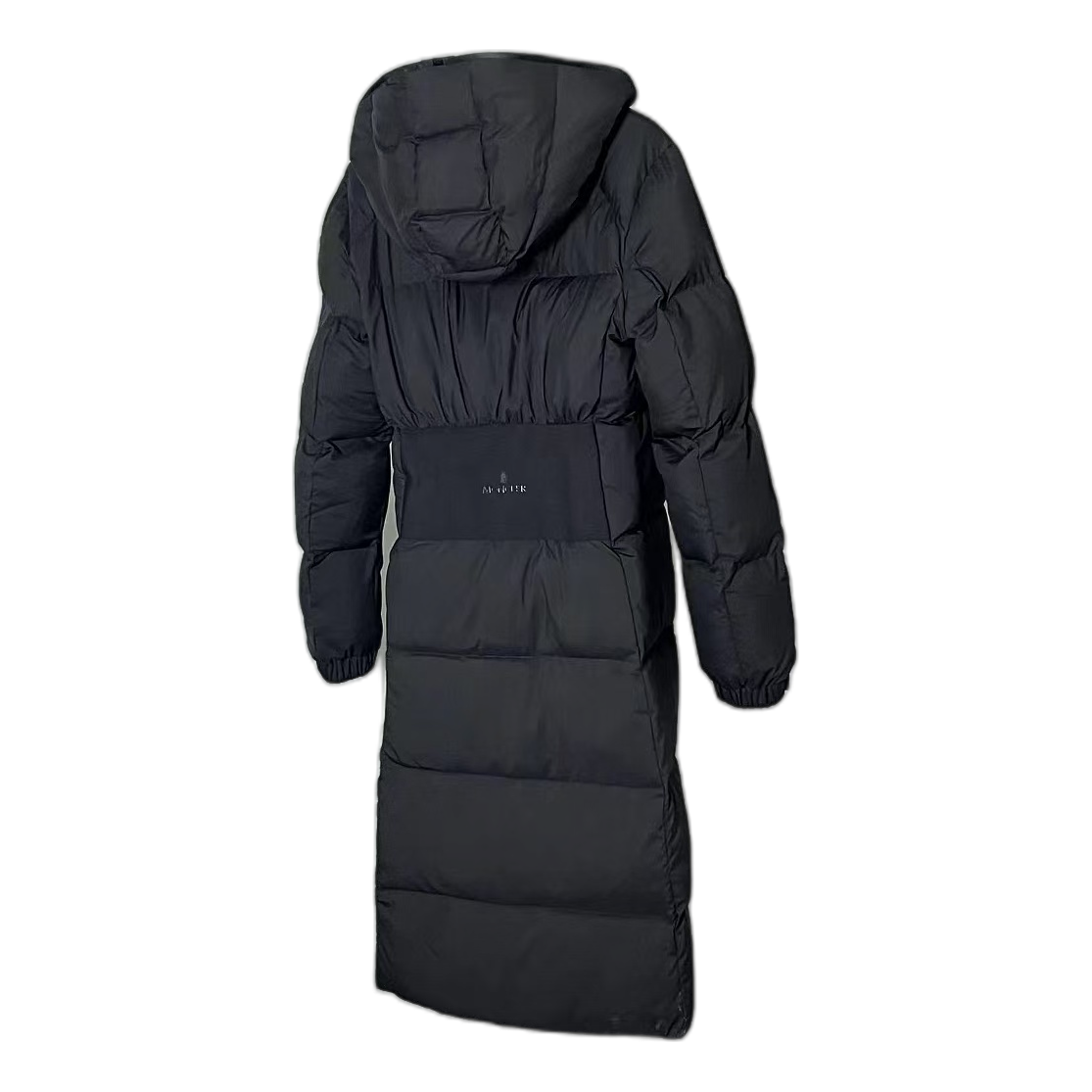 Moncler Matte Zip-Front Hooded Long Down Puffer Coat – Black