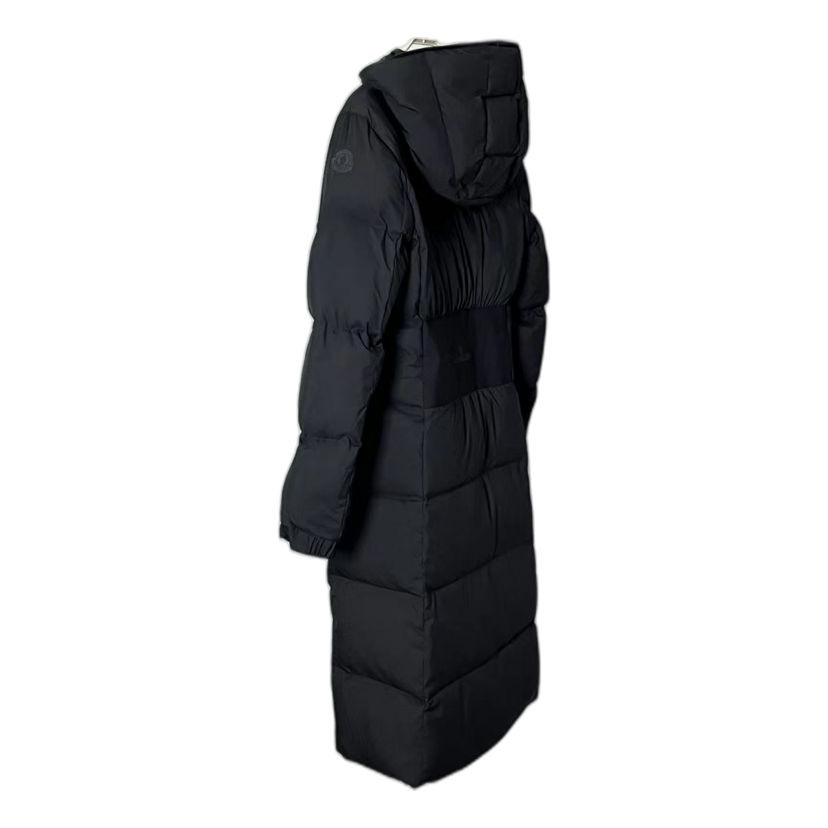 Moncler Matte Zip-Front Hooded Long Down Puffer Coat – Black