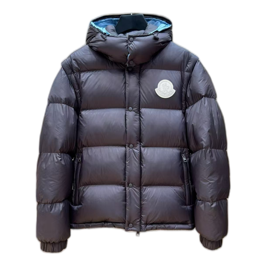 Moncler Oversized Chest-Badge Hooded Down Puffer Jacket