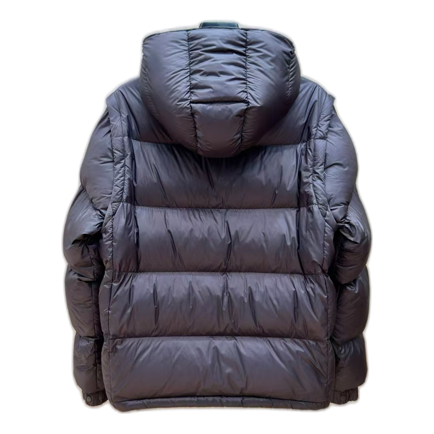 Moncler Oversized Chest-Badge Hooded Down Puffer Jacket