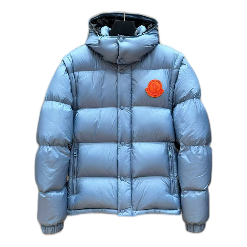 Moncler Oversized Chest-Badge Hooded Down Puffer Jacket