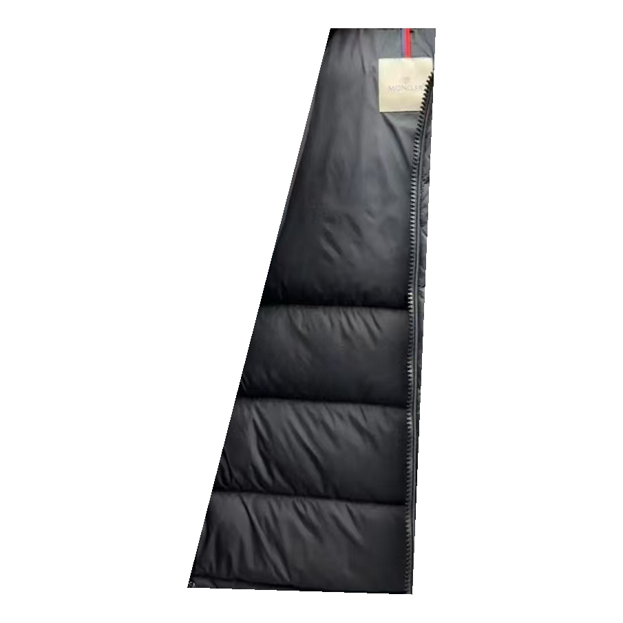 Moncler Fur-Trim Hooded Down Puffer Jacket – Black